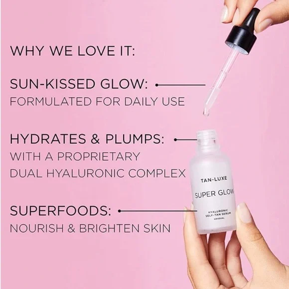 TAN-LUXE Super Glow - Hyaluronic Self-Tan Serum. 1oz. - Picture 3 of 3